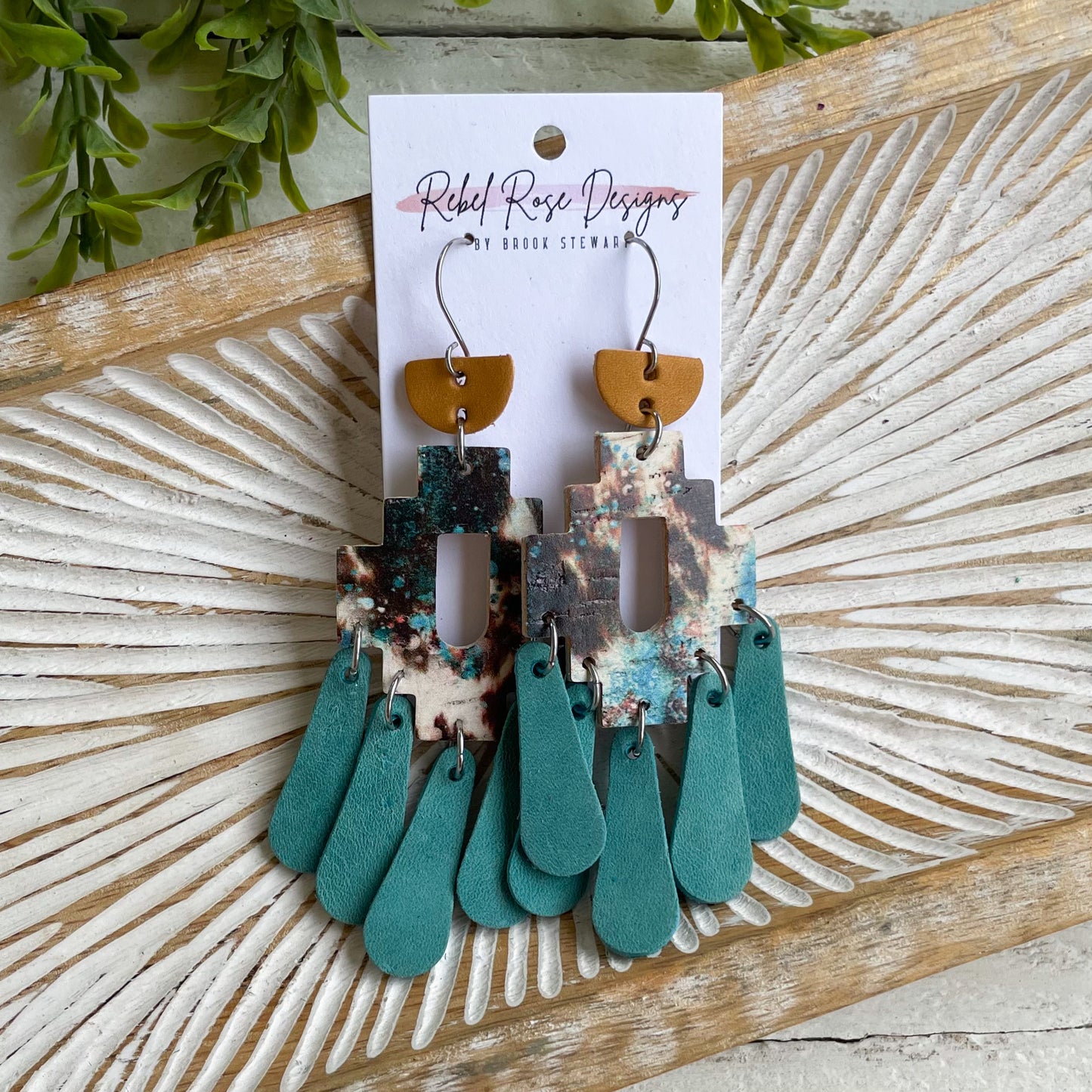 Georgia - Western Cow Print & Turquoise