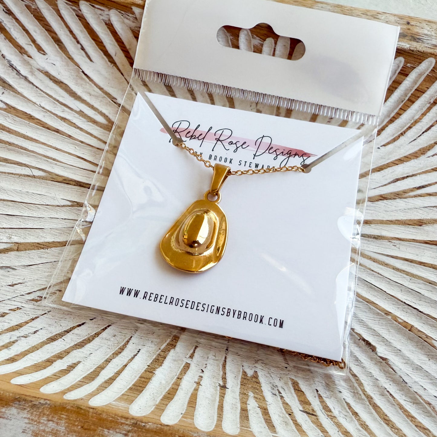 Stainless Steel Necklace - Cowboy Hat