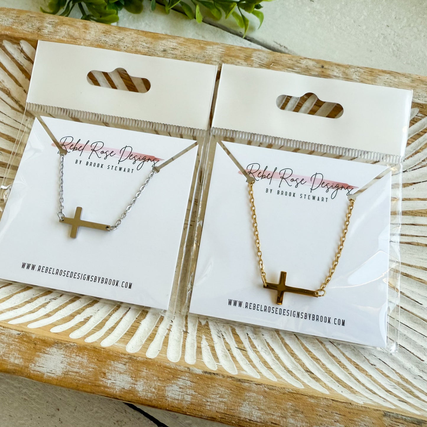 Stainless Steel Necklace - Tiny Cross