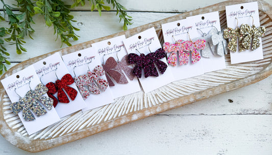 Fancy Chunky Glitter Bows - Valentine Edition