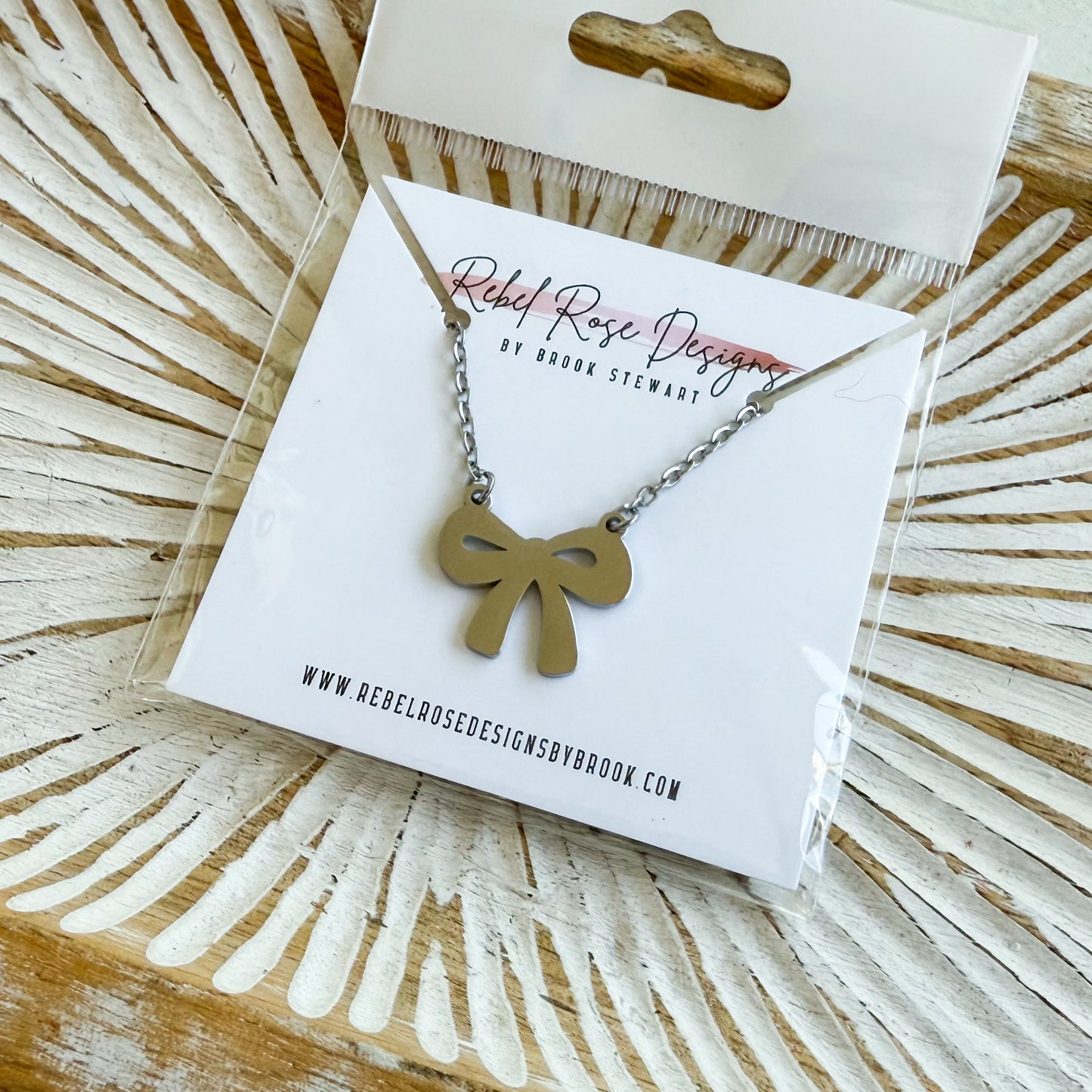 Stainless Steel Necklace - Coquette Bow