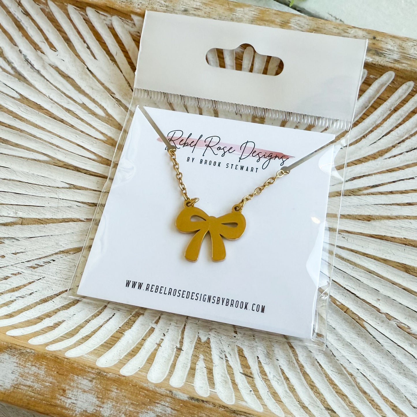 Stainless Steel Necklace - Coquette Bow
