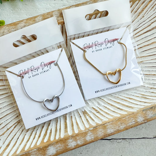 Stainless Steel Necklace - Simple Heart