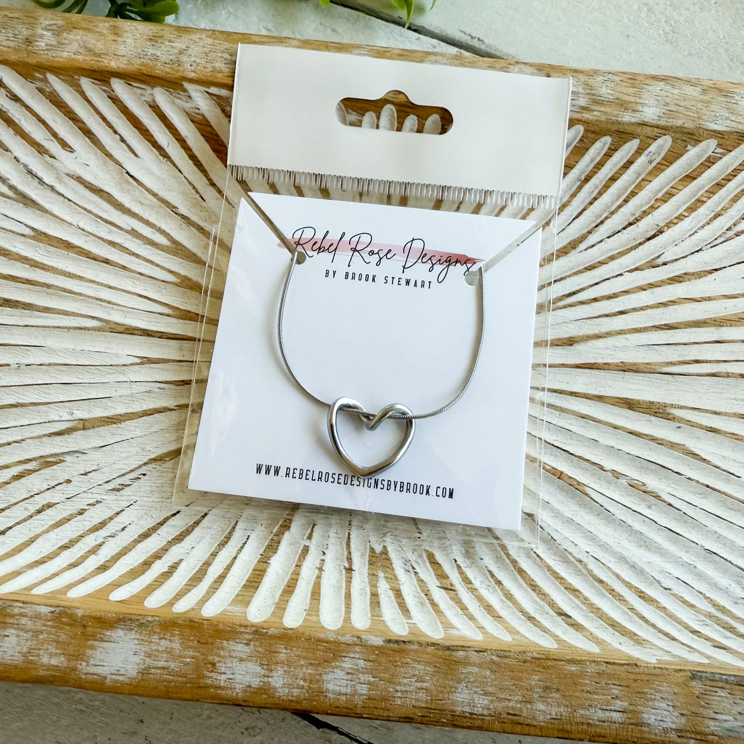 Stainless Steel Necklace - Simple Heart