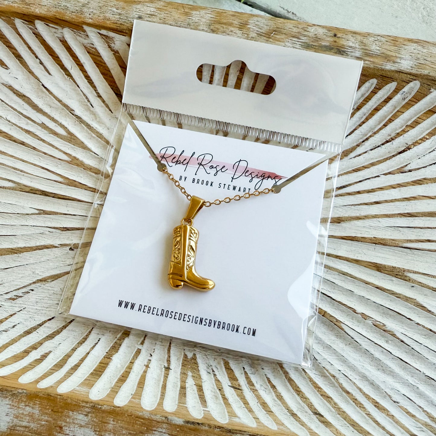 Stainless Steel Necklace - Cowboy Boot