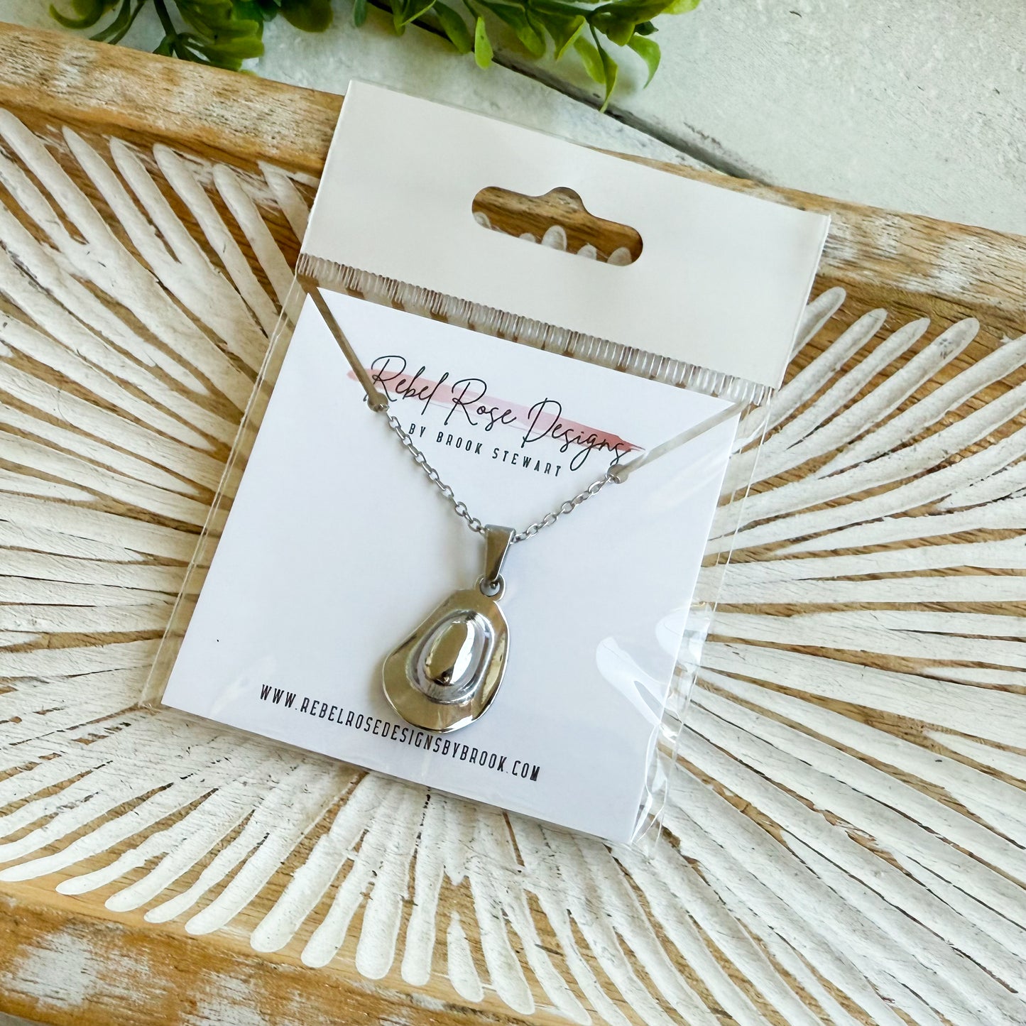 Stainless Steel Necklace - Cowboy Hat