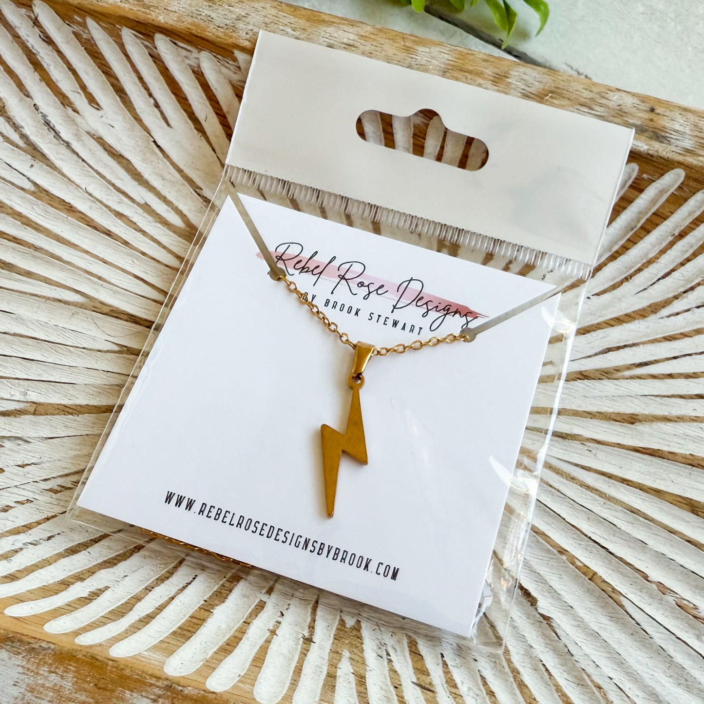 Stainless Steel Necklace - Lightning Bolt