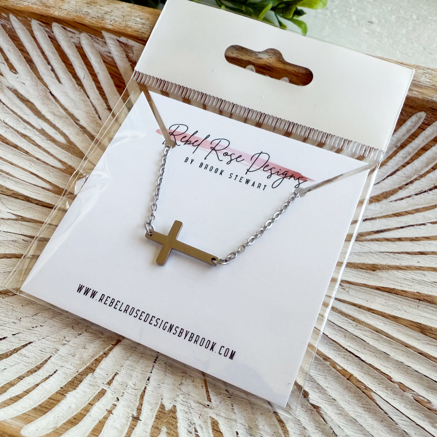 Stainless Steel Necklace - Tiny Cross